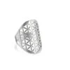 Verstellbarer Ring „Blume des Lebens“ aus Edelstahl – Modell 7 – Silber