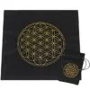 Wahrsagungsmatte „Blume des Lebens“ aus Flanell mit schwarzer Aufbewahrungstasche, 800 x 800