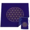 Wahrsagungsmatte „Blume des Lebens“ aus Flanell mit blauer Aufbewahrungstasche, 800 x 800