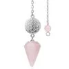 Pendule divinatoire fleur de vie en pierre naturelle - Quartz rose