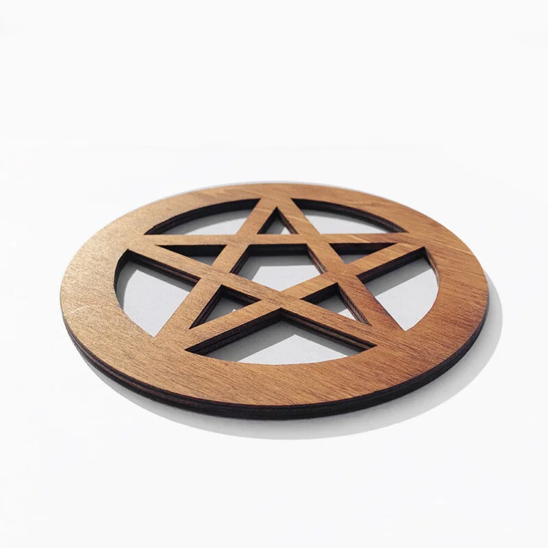 Altarpentagramm aus Holz - flach