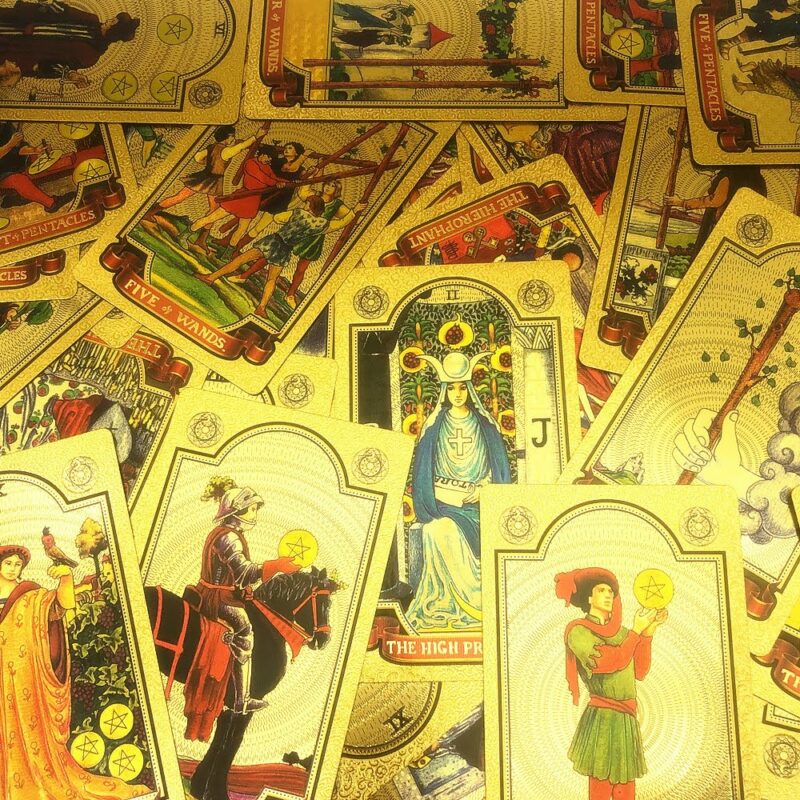 Universāls zīlēšanas Tarot Rider Waite Smith apzeltīts ar zelta lapu 1 | Esoteria.shop