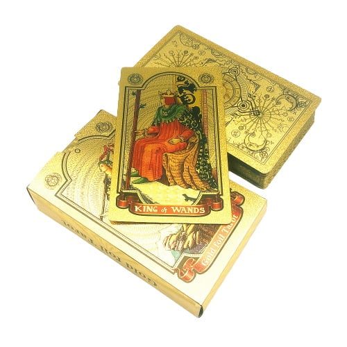 Universal Divinatory Tarot Rider Waite Smith Golden mit Blattgold – König der Zauberstäbe