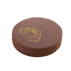 Coussin de méditation en tatami Fleur de Lotus - Marron