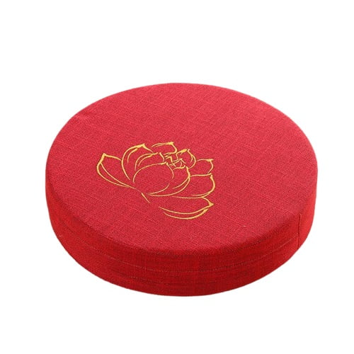 Coussin de méditation en tatami Fleur de Lotus - Rouge