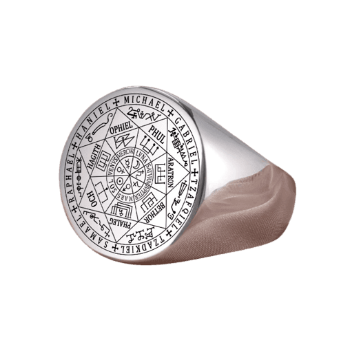 7 arkangelų riterio žiedinis antspaudas sidabrinis | Esoteria.shop