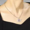 Dreifachmond-Halskette mit Anhänger „Blume des Lebens“ Silber 2 | Esoteria.shop