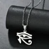 Sifisrri Edelstahl-Anhänger mit griechischen Buchstaben für Damen und Herren MinimstartPrairie Evil Eyes of Horus 4 | Esoteria.shop