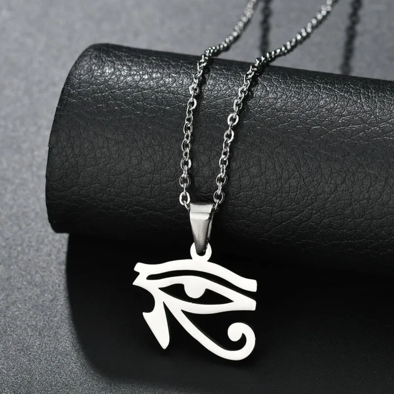 Sifisrri Edelstahl-Anhänger mit griechischen Buchstaben für Damen und Herren MinimstartPrairie Evil Eyes of Horus 4 | Esoteria.shop