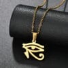 Sifisrri nerūsējošā tērauda grieķu burtu kulons vīriešiem un sievietēm MinimstartPrairie Evil Eyes of Horus 5 | Esoteria.shop