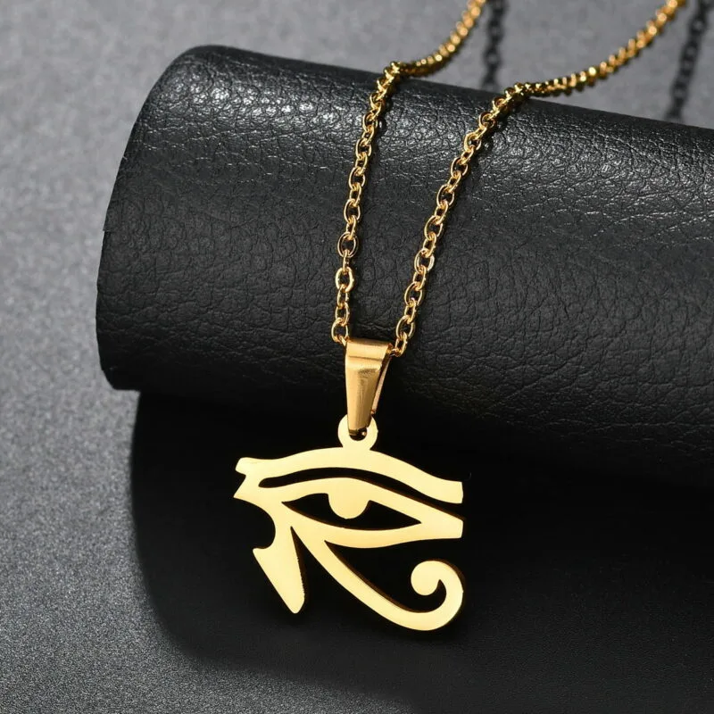 Sifisrri Edelstahl-Anhänger mit griechischen Buchstaben für Damen und Herren MinimstartPrairie Evil Eyes of Horus 5 | Esoteria.shop