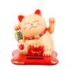 Maneki Neko Solar Lucky Cat – Beige