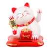 Maneki Neko Solar Lucky Cat – Weiß