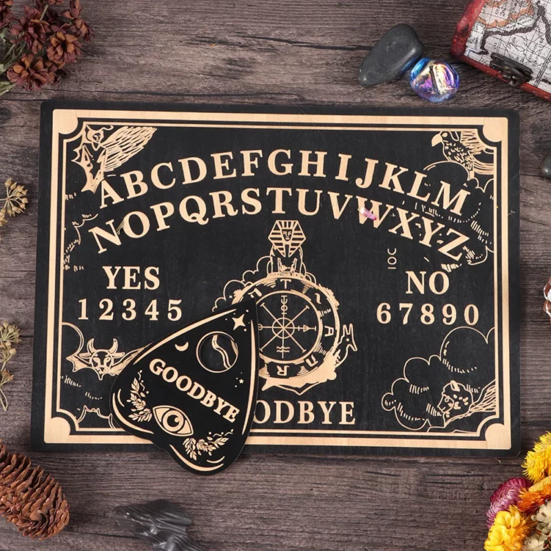 Graviertes hölzernes Hexenpendelbrett-Set, magisches Pendelbrett, Ouija-Brett, Nachricht 3 | Esoteria.shop