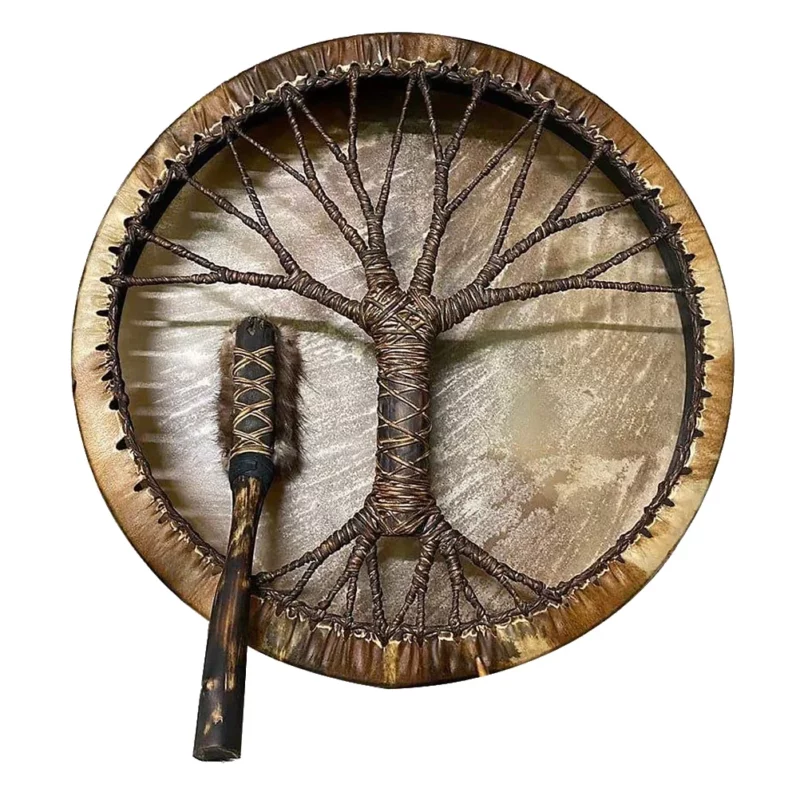 Ar rokām darinātas alķīmiskās mēness bungas ar bungu enkuriem Bb shaman drum nekas 3 | Esoteria.shop