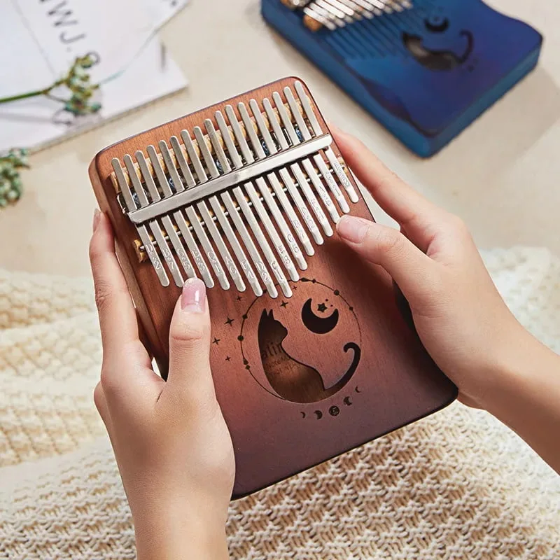 Kalimba instrument 17 lames chat au clair de lune 3
