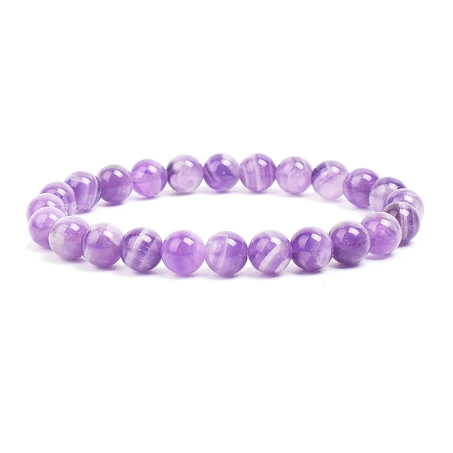 Echtes klares Amethyst-Perlenarmband